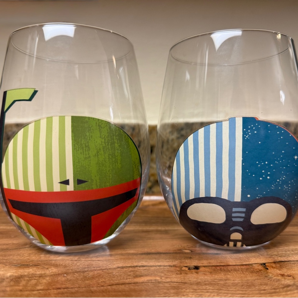 Star Wars Set of 2 Stemless Wine Glasses